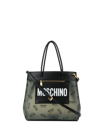 Moschino Medium Logo Shopper Bag In Black