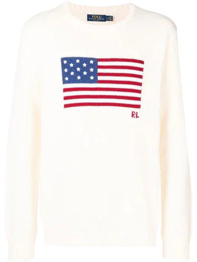 Polo Ralph Lauren Flag Knitted Jumper - 白色 In White