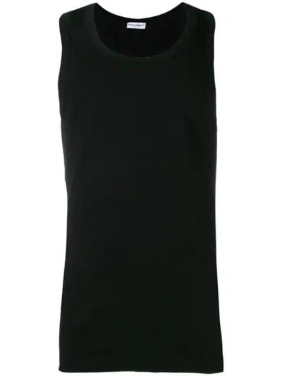 Dolce & Gabbana Fitted Tank Top In N0000 Nero
