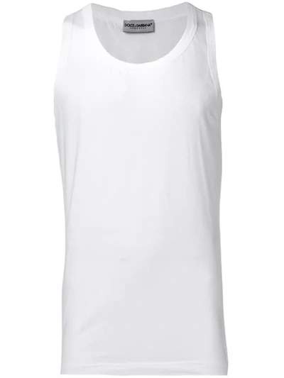 Dolce & Gabbana Fitted Tank Top In White