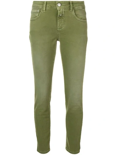 Closed Cropped Skinny Jeans In Green