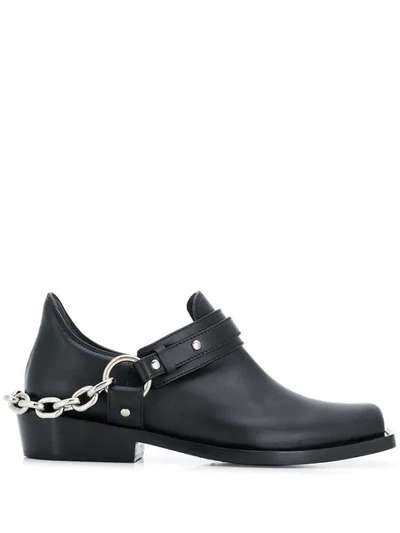 Paco Rabanne Chain-trimmed Ankle Boots In Black