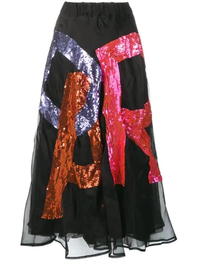 P.a.r.o.s.h Fantasia Sequin Skirt In Black