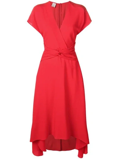 Pinko Asymmetric Midi Dress - 红色 In Red