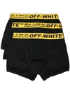 Off-white Three-pack Boxer Briefs In Black Yellow