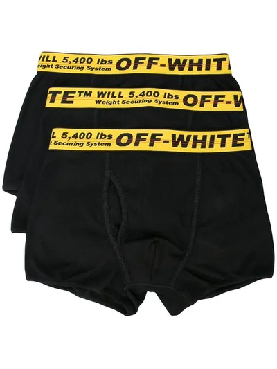 Off-white Three-pack Boxer Briefs In Black Yellow