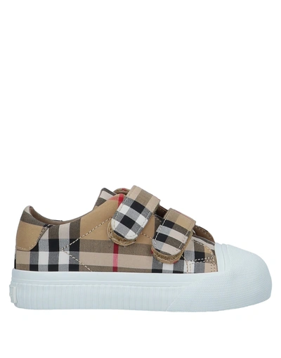 Burberry Belside Vintage Check Canvas Sneakers, Toddler In Khaki
