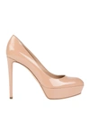 Sergio Rossi Woman Pumps Blush Size 6.5 Calfskin In Pale Pink