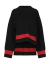 Alexander Mcqueen Zipped Sleeves Chunky Knit Sweater In Black
