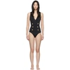 BALMAIN BALMAIN BLACK SIX-BUTTON ONE-PIECE SWIMSUIT