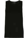 CUSHNIE CUSHNIE SLIM-FIT TANK TOP - 黑色