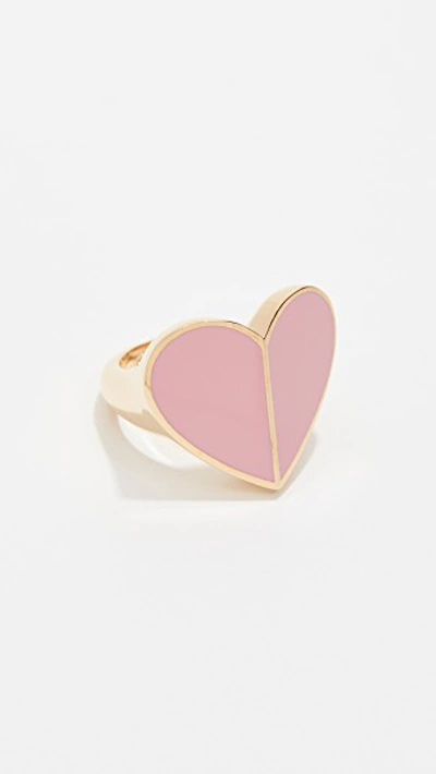 Kate Spade Heritage Spade Enamel Heart Ring In Pink