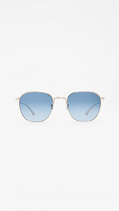 Oliver Peoples Women's Board Meeting 2 Square-frame Metal Sunglasses In Gold + Marine Gradient