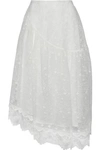 SIMONE ROCHA SIMONE ROCHA WOMAN EMBROIDERED TULLE MIDI SKIRT IVORY,3074457345620213802