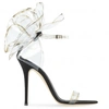 Giuseppe Zanotti Vinyl Flower Ankle-strap Sandals In Black