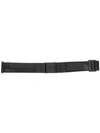 A-COLD-WALL* BLACK LOGO EMBOSSED LEATHER AND NYLON BELT