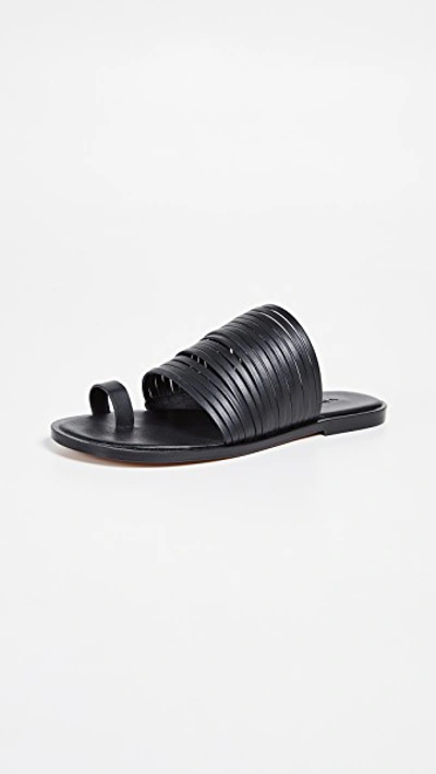 Vince Women's Penrose Strappy Leather Slide Sandals In Black