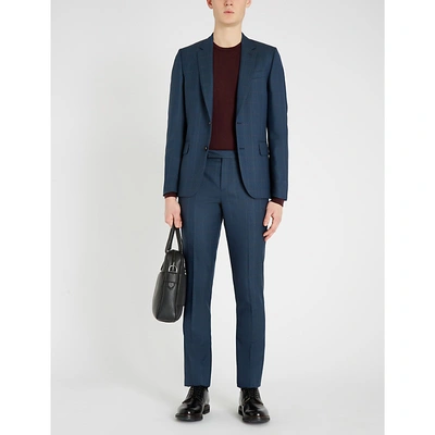 Paul Smith Check Soho-fit Wool Suit In Teal