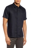 VINCE REGULAR FIT SHORT SLEEVE LINEN SPORT SHIRT,M55331391