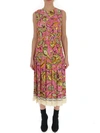 GUCCI GUCCI WATERCOLOUR FLOWERS PLEATED DRESS