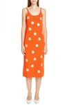 MANSUR GAVRIEL DAISY EMBROIDERED MIDI SWEATER DRESS,WS19K009NF