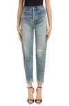 SAINT LAURENT DISTRESSED SLIM JEANS,561545YE852