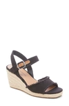 Lucky Brand Mindra Espadrille Wedge Sandal In Natural/ Platinum Fabric