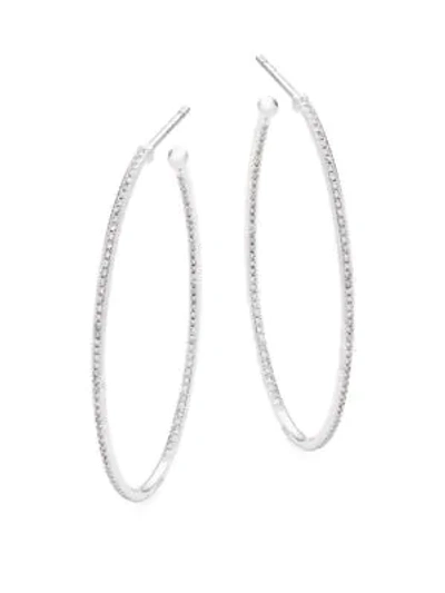 Saks Fifth Avenue 14k White Gold & Diamond Oversized Hoop Earrings