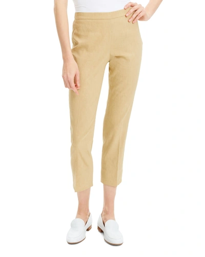 Theory Eco Crunch Wash Basic Pull-on Pants In Beige Clay