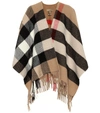BURBERRY CHECK WOOL AND CASHMERE PONCHO,P00366289