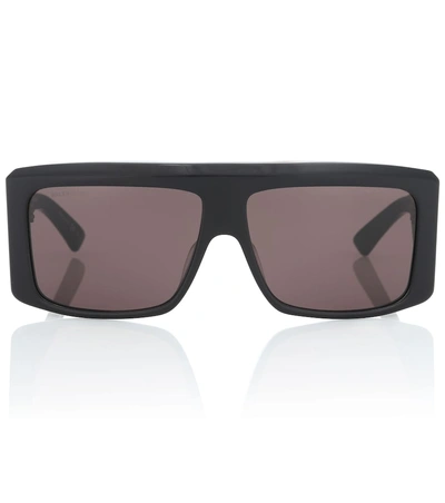 Balenciaga Square Mask Acetate Sunglasses In Black,grey