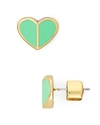 Kate Spade Small Heart Stud Earrings In Mint