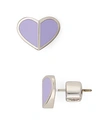Kate Spade Gold-tone Heart Stud Earrings In Lilac