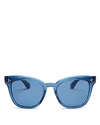 Oliver Peoples Marianela Rounded Acetate Butterfly Sunglasses In Deep Blue/dark Blue
