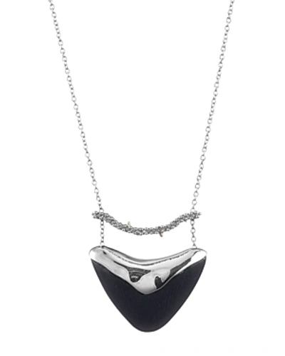 Alexis Bittar Crystal Accented Bar & Shield Pendant Necklace, 16 In Black