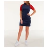 FILA FILA WOMEN'S MAHGGIE DRESS IN BLUE / RED SIZE X-SMALL VELOUR,5588066