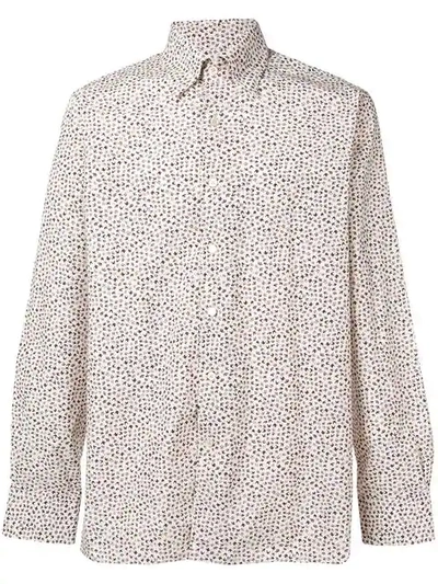 Canali Floral Print Shirt In Neutrals