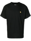Carhartt Logo Embroidery Chase T-shirt In Black