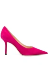 Jimmy Choo Romy 85 Suede Pumps In Pink