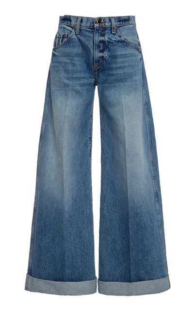 Khaite Noelle Mid-rise Wide-leg Jeans In Medium Wash