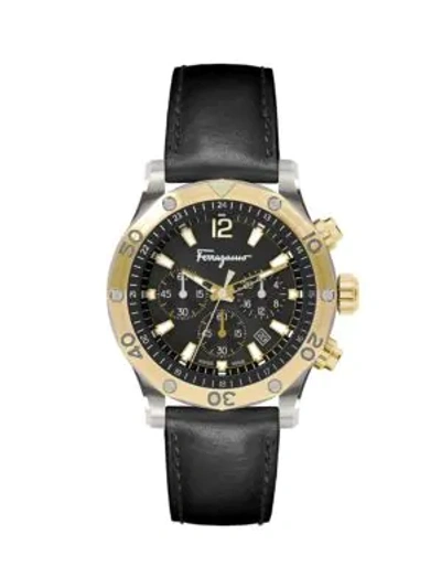 Ferragamo Time Sport Two-tone Stainless Steel Chronograph Watch In Grey