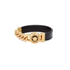 VERSACE BLACK CHAIN AND LEATHER BRACELET