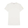 Moncler Lace-up Logo Embossed Cotton T-shirt In White