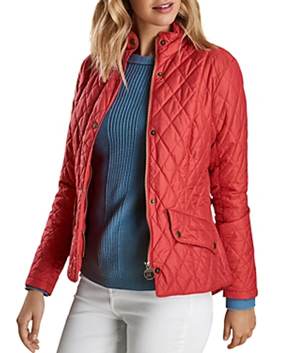 Barbour Cavalry Featherweight Diamond-quilted Jacket In Pomergrante