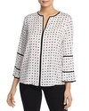 DONNA KARAN NEW YORK PIPED DOT-PRINT TOP,D9AMZAHC