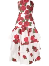 Bambah Roses Ruffle Dress In White
