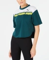 PUMA DRYCELL COLORBLOCKED CROPPED T-SHIRT