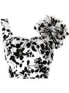 Bambah Seville Velvet Crop Top In White