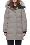 Canada Goose Shelburne Slim-fit Parka W/ Removable Fur Trim In Limestone