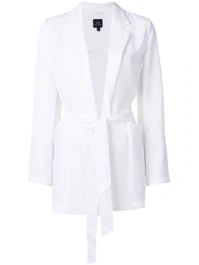 Armani Exchange White Belted Jacket - 白色 In White